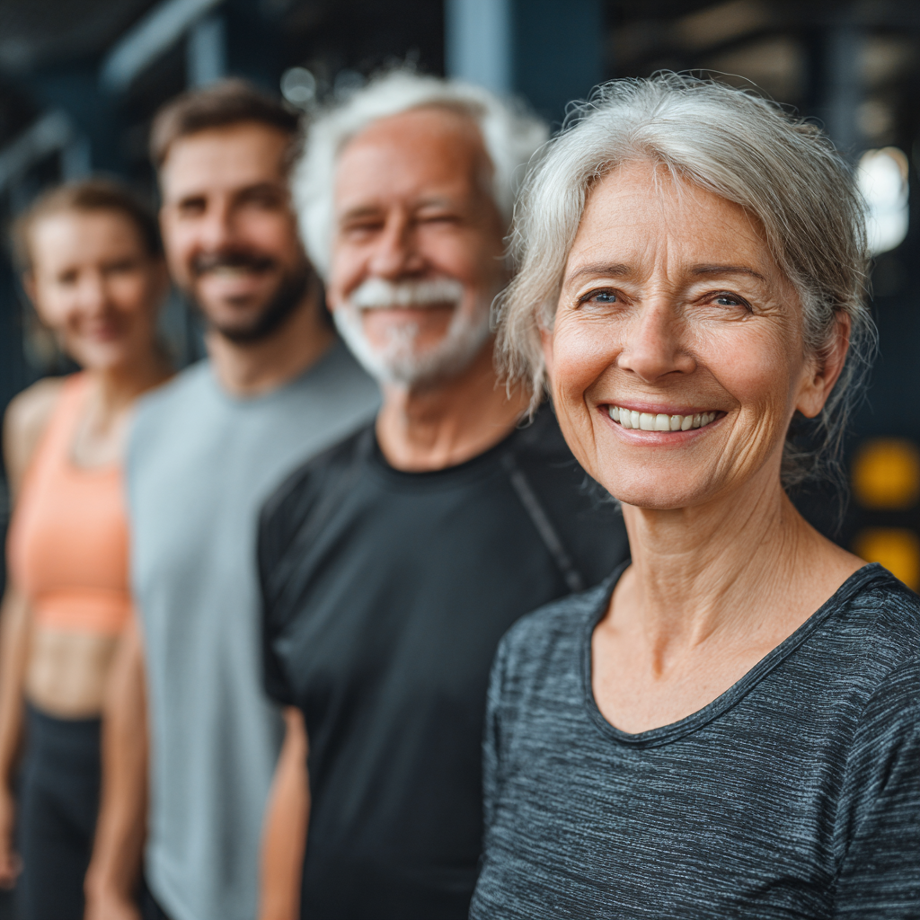 Професионален европейски треньор работи с клиент в модерна фитнес зала, демонстрира правилна техника на упражненията, реалистичен стил